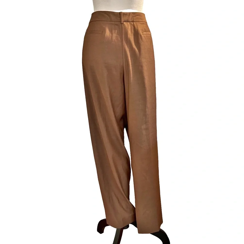 NEW DKNY Paint The Town Red Wide Leg Dress Pants Women’s SZ 16 in Toast - Picture 5 of 9